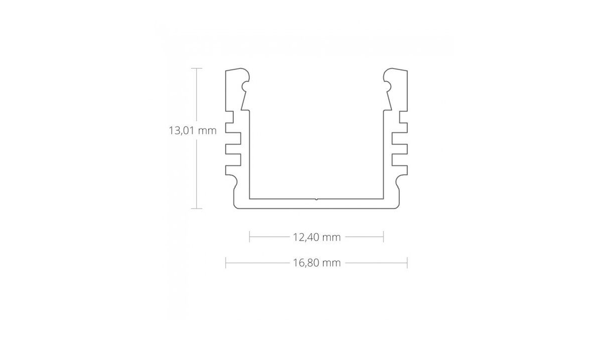 "AP2" Aluminiumprofil 2m opal – Bild 2