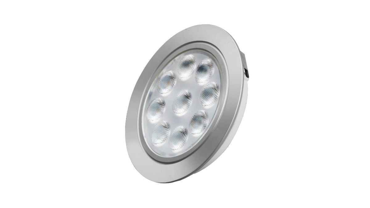 LED-Einbauleuchte "DF-1025", 3W, 12V, 3.000K, silber, Mini-Stecker