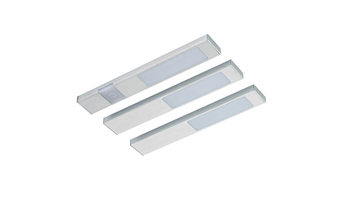 LED-Unterbauset "DF-1841", 3er Set mit Touch-Zentralschalter (3x 2,5W)
