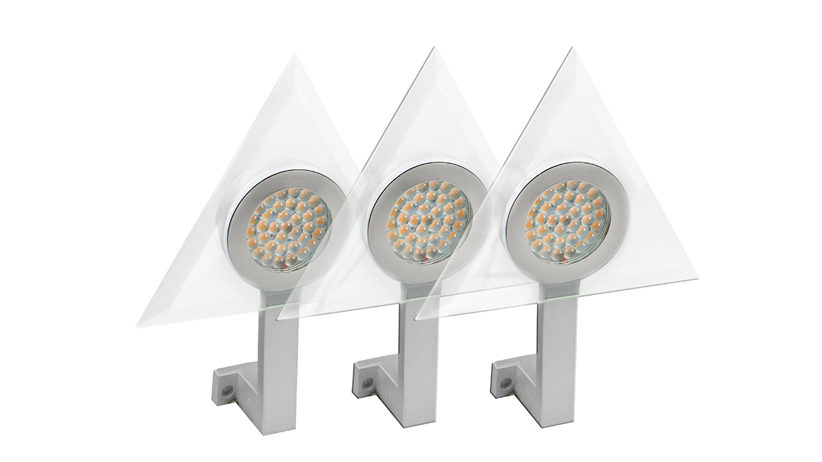 LED-Dreieckleuchte "DF-1908", 3er-Set, Touch-Sensor-Schalter (3x 3W)