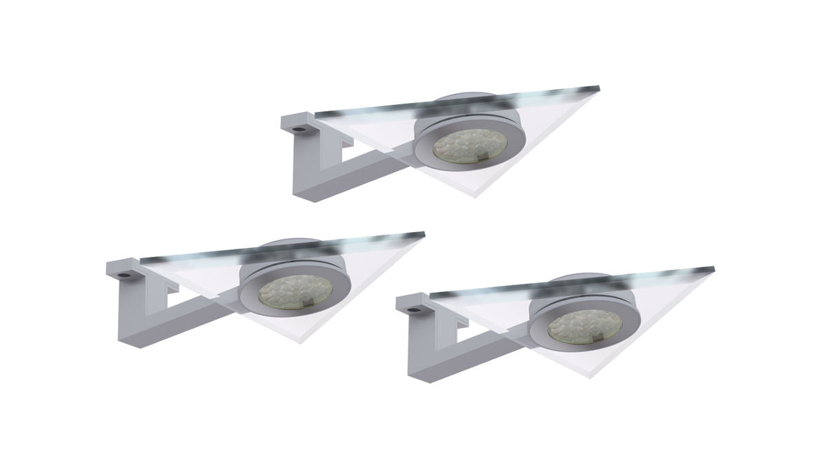 LED-Dreieckleuchte "DF-1908", 3er-Set, Touch-Sensor-Schalter (3x 3W)