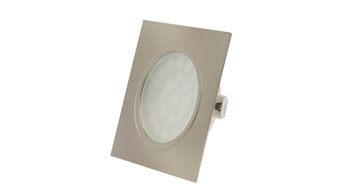 LED-Einbauleuchte "DF-2024", 1,65W, 12V, 3.200K, matt-chrom, quadratisch