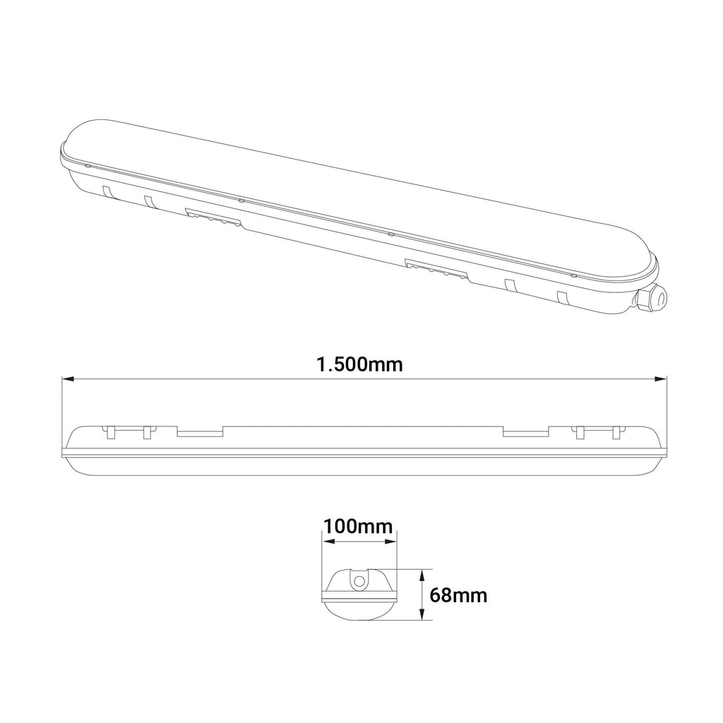 LED-Feuchtraumleuchte "DF-7258-M-D" 150cm 56W Durchgangsverdrahtet – Bild 5
